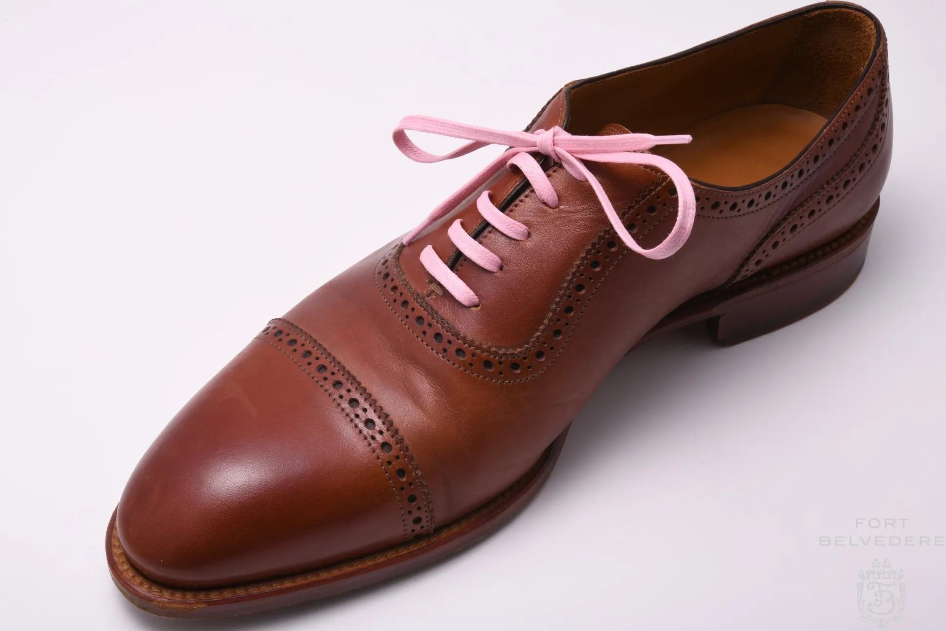 Round Pink Waxed Cotton Bootlaces