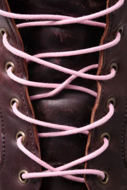 Round Pink Waxed Cotton Bootlaces