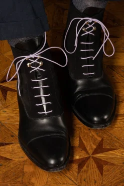 Round Purple Waxed Cotton Shoelaces