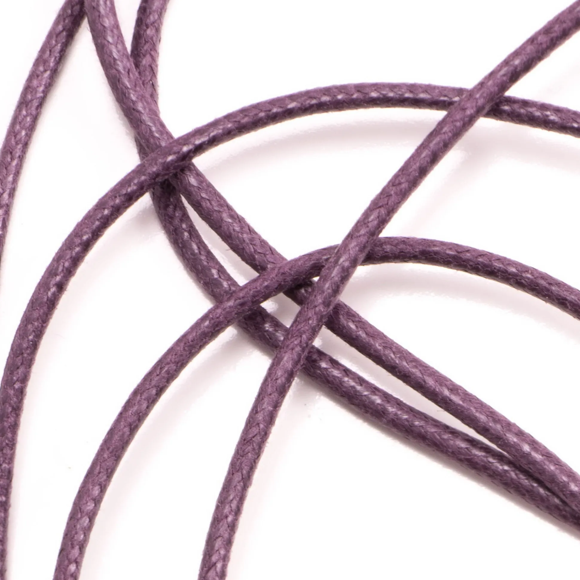 Round Purple Waxed Cotton Shoelaces