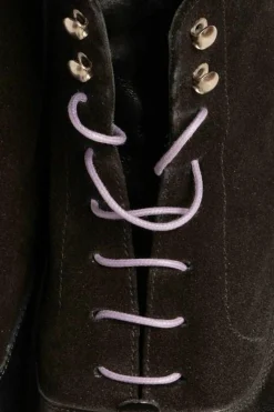 Round Purple Waxed Cotton Shoelaces