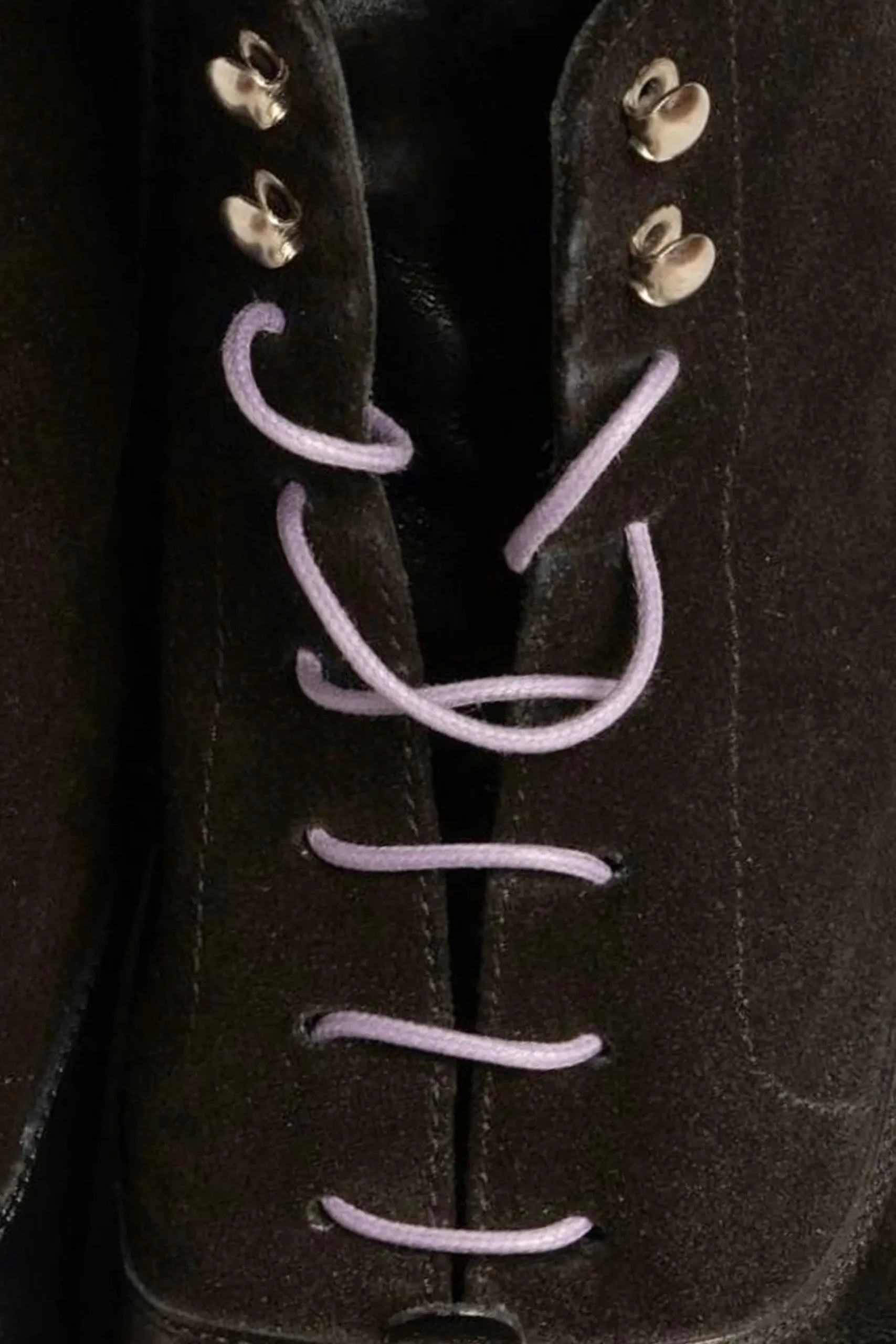 Round Purple Waxed Cotton Shoelaces