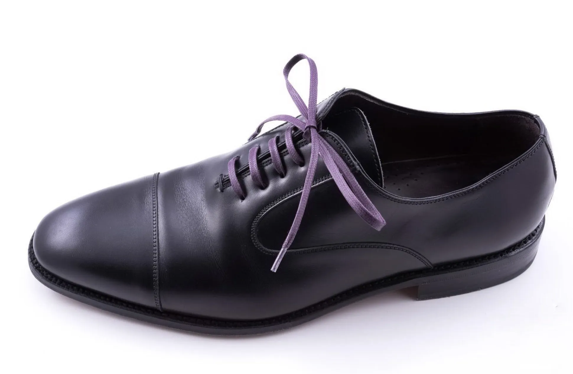 Round Purple Waxed Cotton Shoelaces
