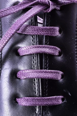 Round Purple Waxed Cotton Shoelaces