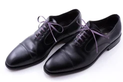 Round Purple Waxed Cotton Shoelaces
