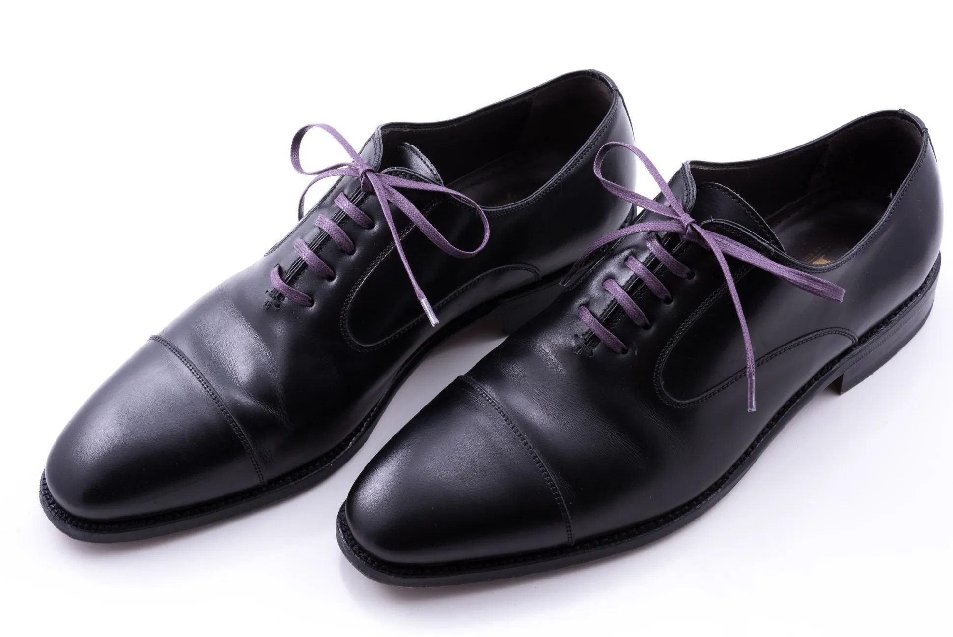 Round Purple Waxed Cotton Shoelaces