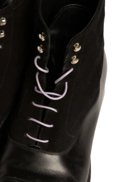 Round Purple Waxed Cotton Shoelaces
