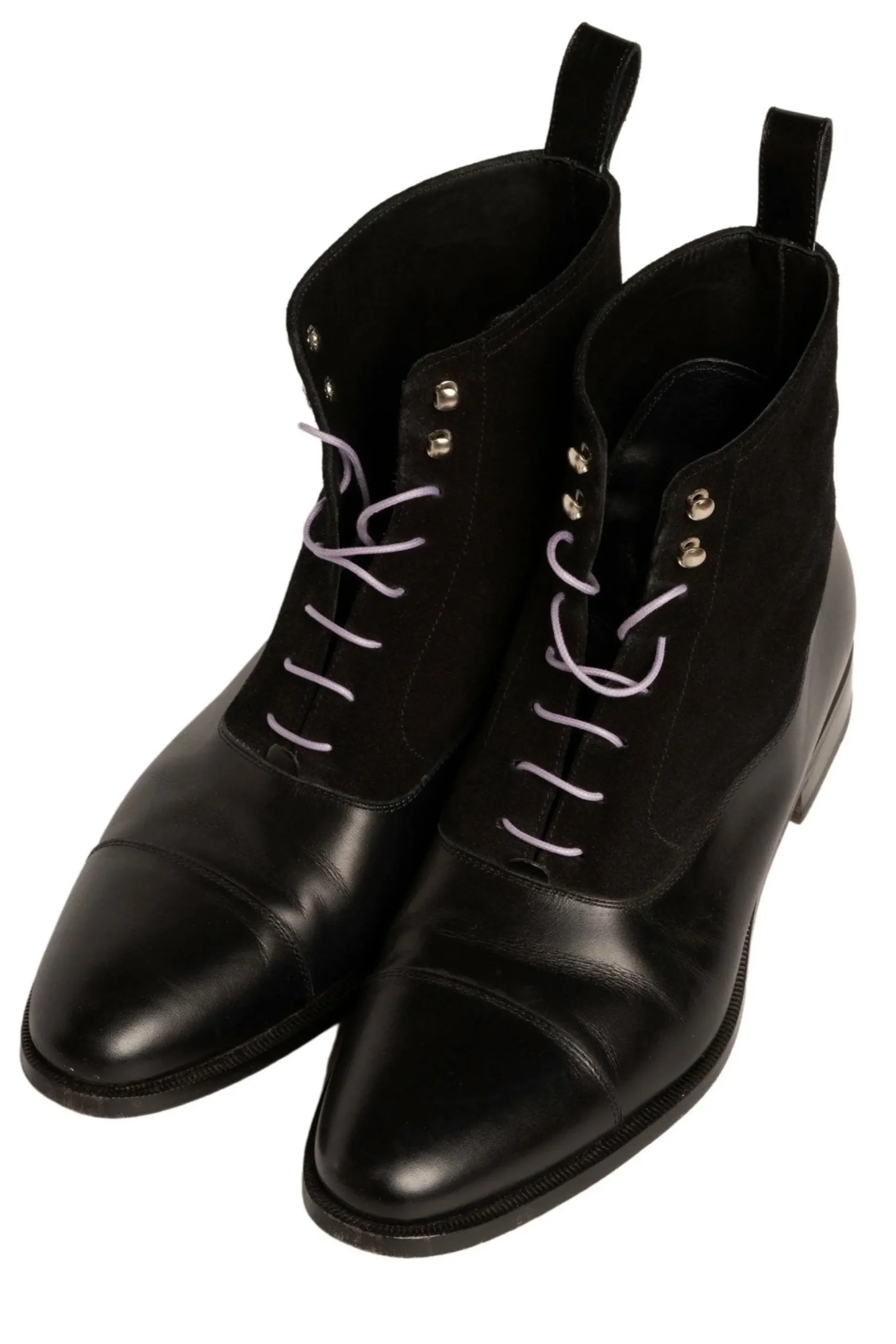 Round Purple Waxed Cotton Shoelaces