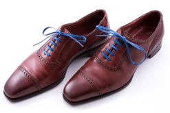 Round Royal Blue Waxed Cotton Bootlaces