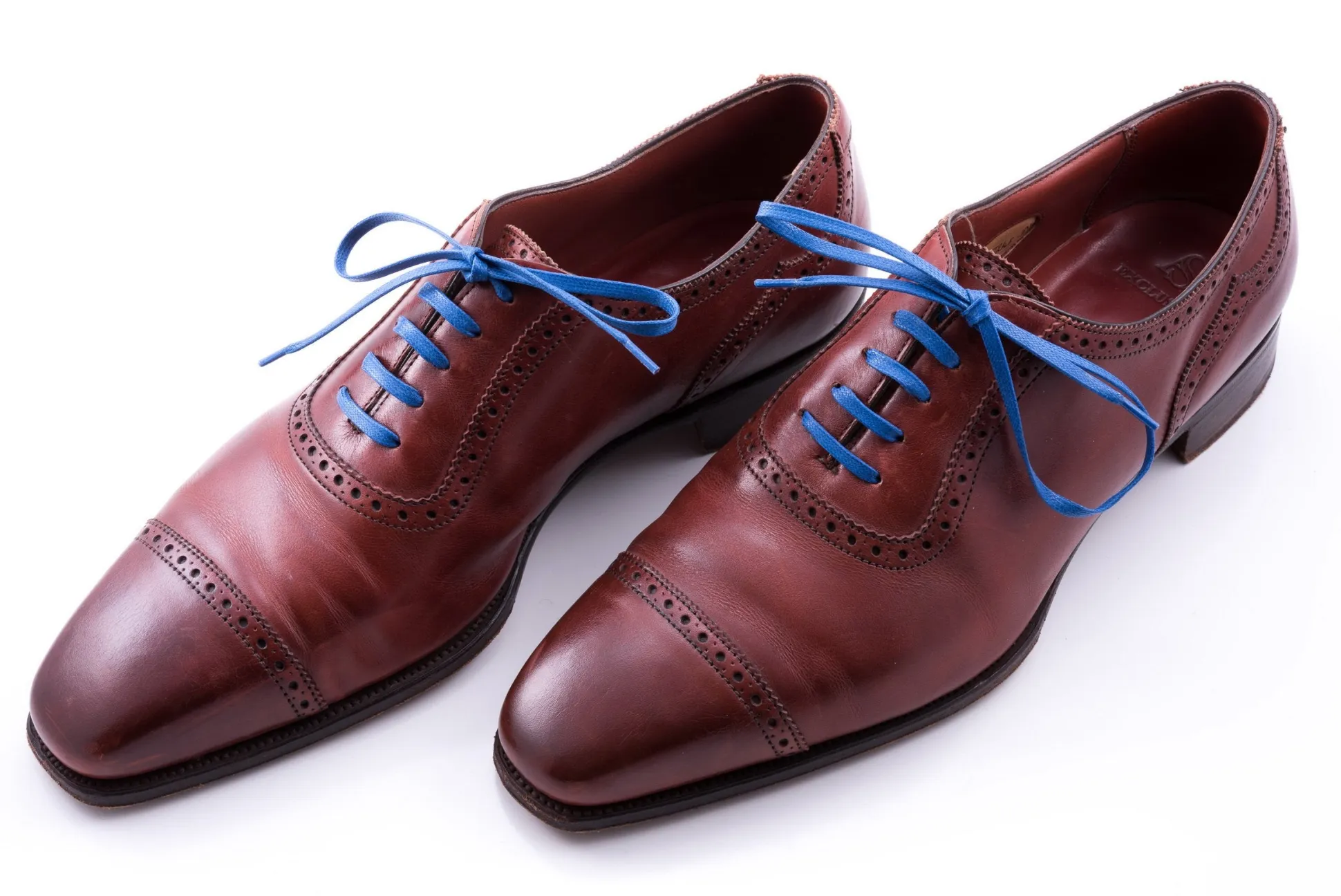 Round Royal Blue Waxed Cotton Bootlaces