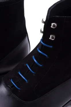 Round Royal Blue Waxed Cotton Bootlaces
