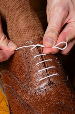 Round White Waxed Cotton Shoelaces