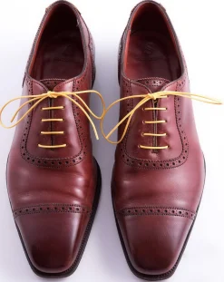 Round Yellow Waxed Cotton Bootlaces