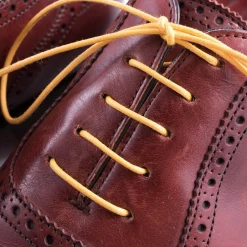 Round Yellow Waxed Cotton Shoelaces