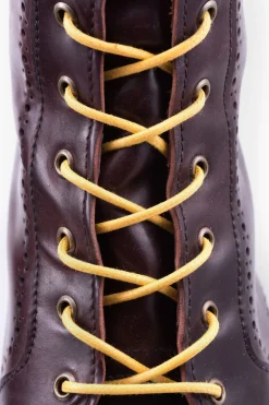 Round Yellow Waxed Cotton Shoelaces