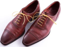 Round Yellow Waxed Cotton Shoelaces