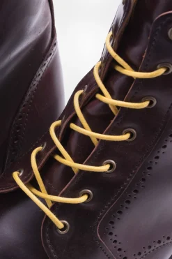 Round Yellow Waxed Cotton Shoelaces