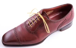 Round Yellow Waxed Cotton Shoelaces