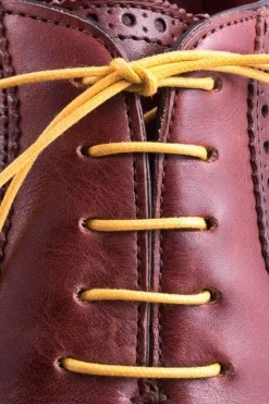 Round Yellow Waxed Cotton Shoelaces