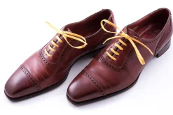 Round Yellow Waxed Cotton Shoelaces