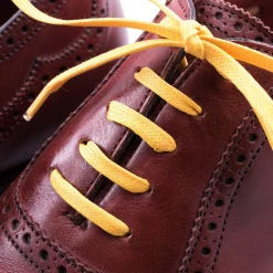 Round Yellow Waxed Cotton Shoelaces