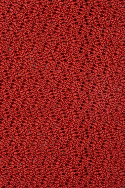 Rust Orange Zigzag Silk Knit Tie