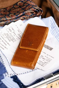 Saddle Brown Dumont Full-Grain Leather Pen Case