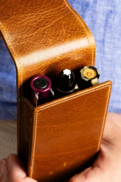 Saddle Brown Dumont Full-Grain Leather Pen Case
