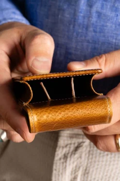 Saddle Brown Dumont Full-Grain Leather Pen Case