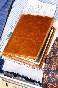 Saddle Brown Full-Grain Leather Passport Holder