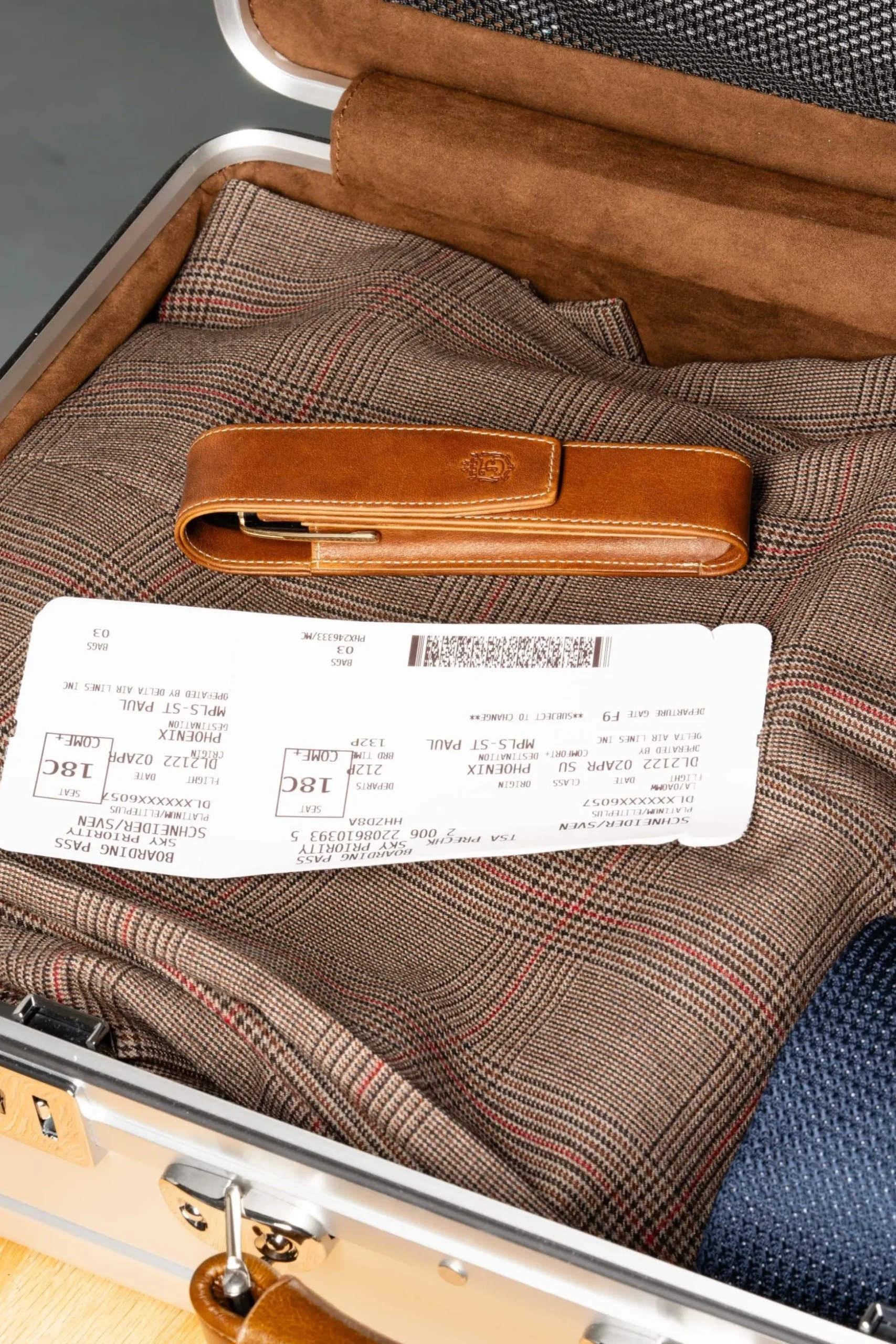 Saddle Brown Montecristo Full-Grain Leather Pen Case