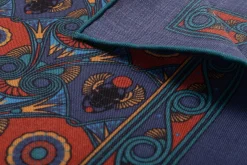 Sapphire Blue Art Deco Egyptian Scarab Pocket Square