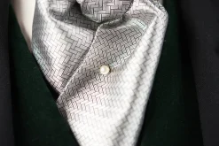 Silver Basketweave Formal Wedding Ascot