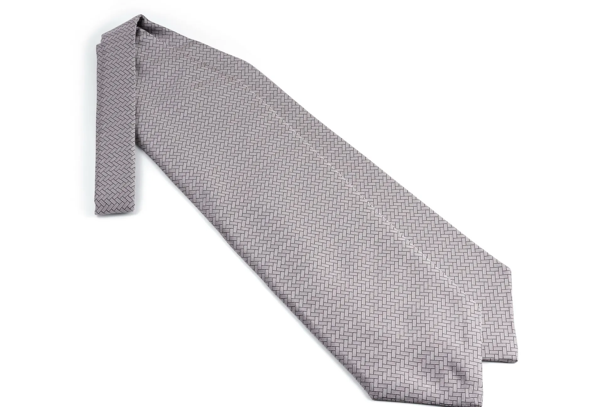 Silver Basketweave Formal Wedding Ascot