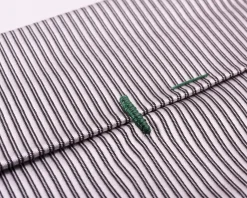 Silver & Black Double Stripe Twill Stripe Silk Tie