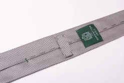 Silver & Black Horizontally Striped Silk Twill Tie