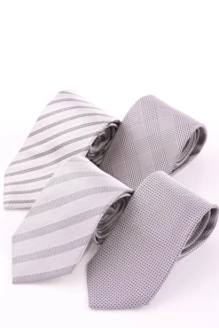 Silver & Black Striped Formal Tie Wedding Tie
