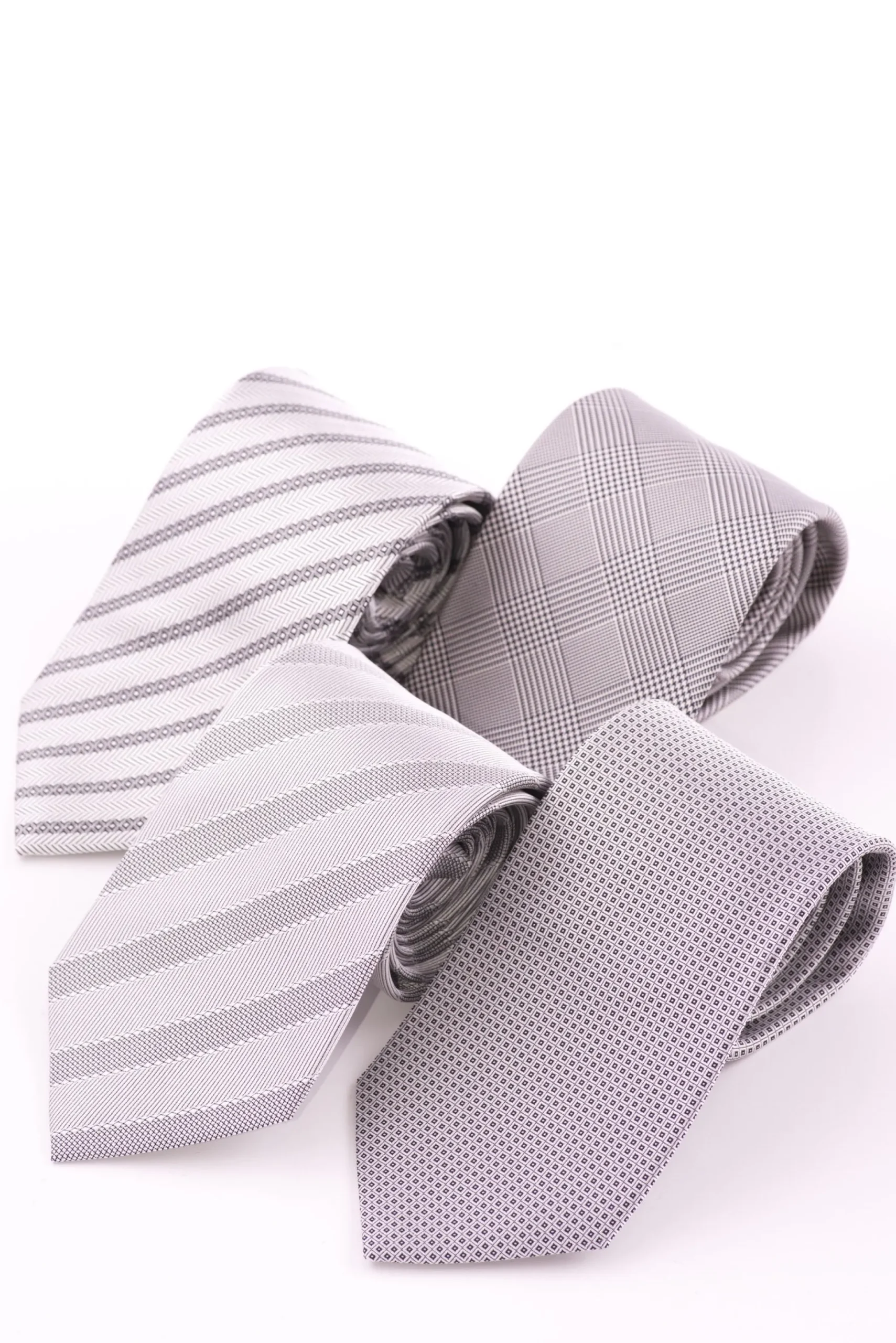 Silver & Black Striped Formal Tie Wedding Tie