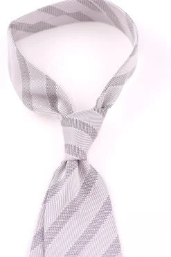 Silver & Black Striped Formal Tie Wedding Tie