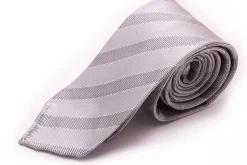 Silver & Black Striped Formal Tie Wedding Tie