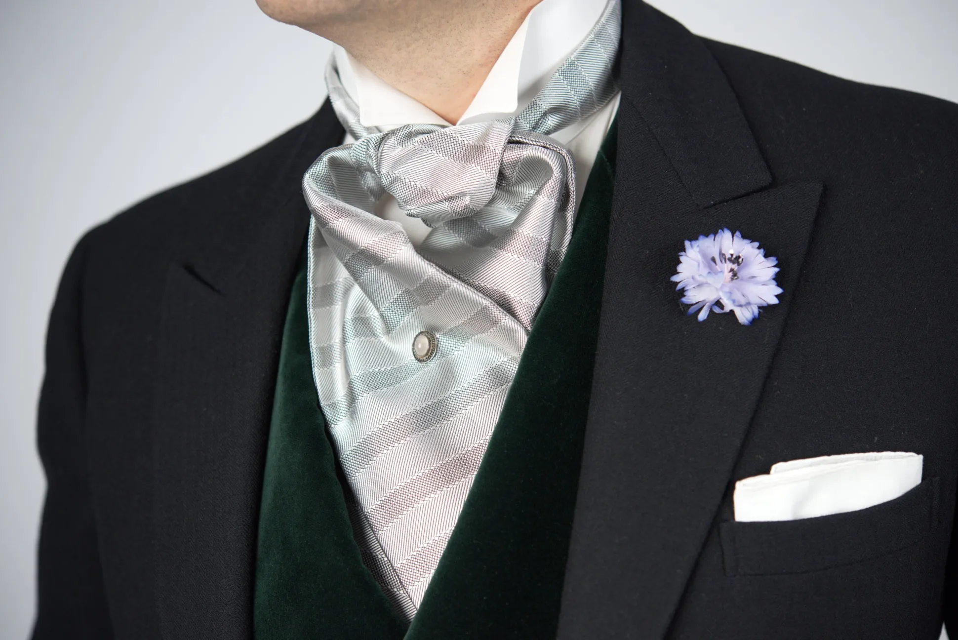 Silver Striped Formal Wedding Ascot