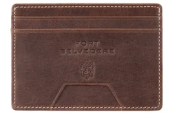 Slim Antique Mahogany Leather Cardholder Wallet