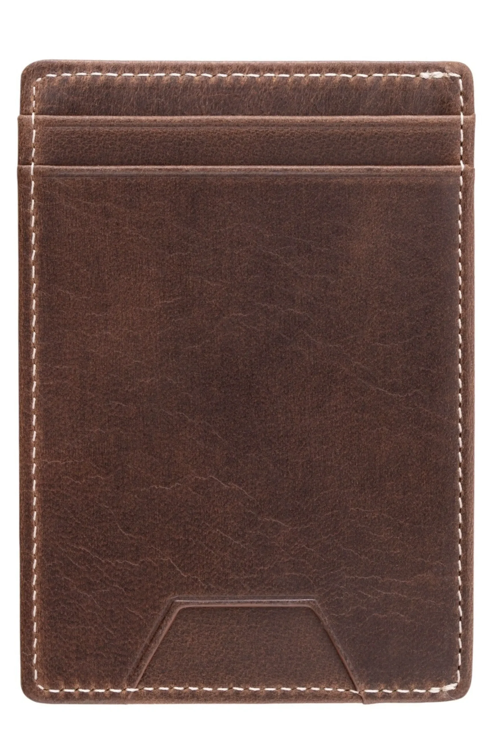 Slim Antique Mahogany Leather Cardholder Wallet
