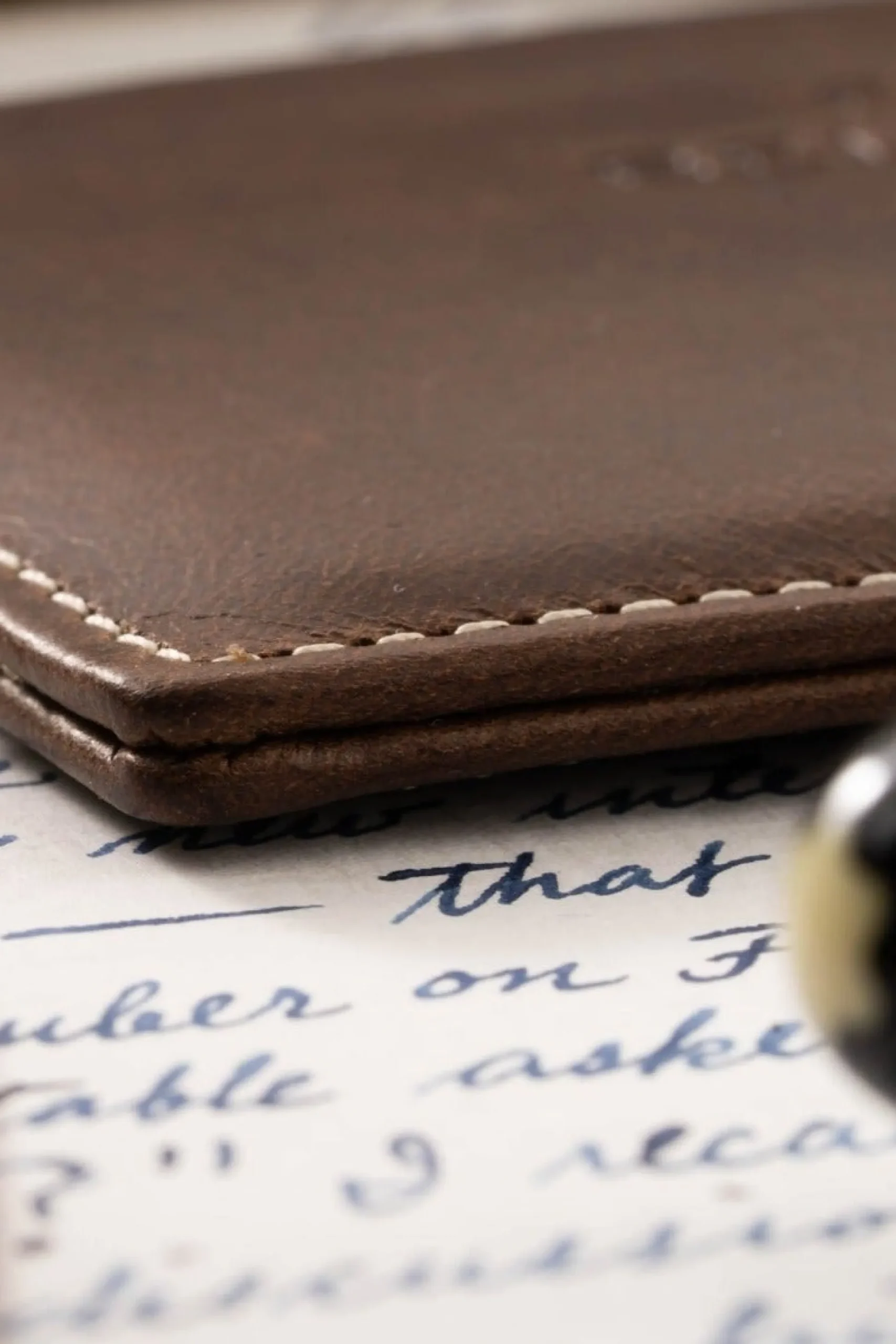 Slim Antique Mahogany Leather Cardholder Wallet
