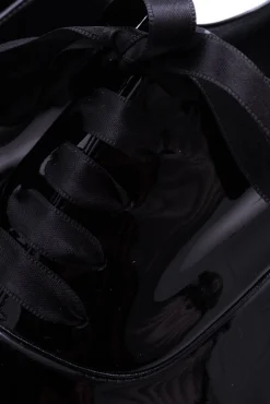Slim Black Satin Evening Shoelaces