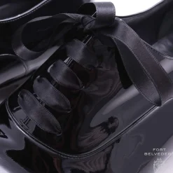 Slim Black Satin Evening Shoelaces