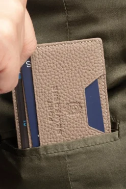 Slim Boardroom Taupe Togo Leather Cardholder Wallet