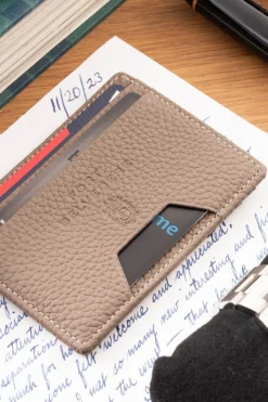 Slim Boardroom Taupe Togo Leather Cardholder Wallet