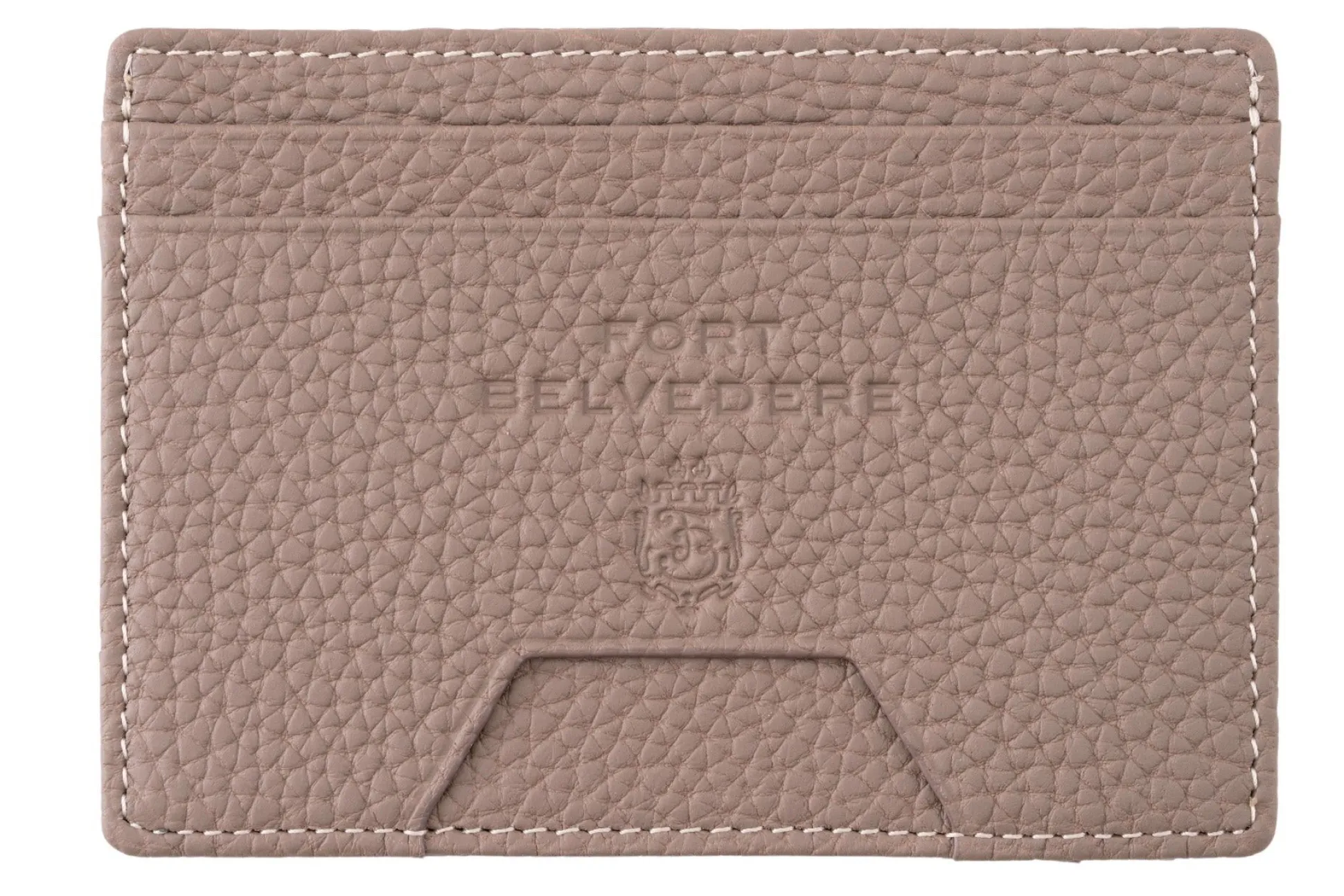 Slim Boardroom Taupe Togo Leather Cardholder Wallet