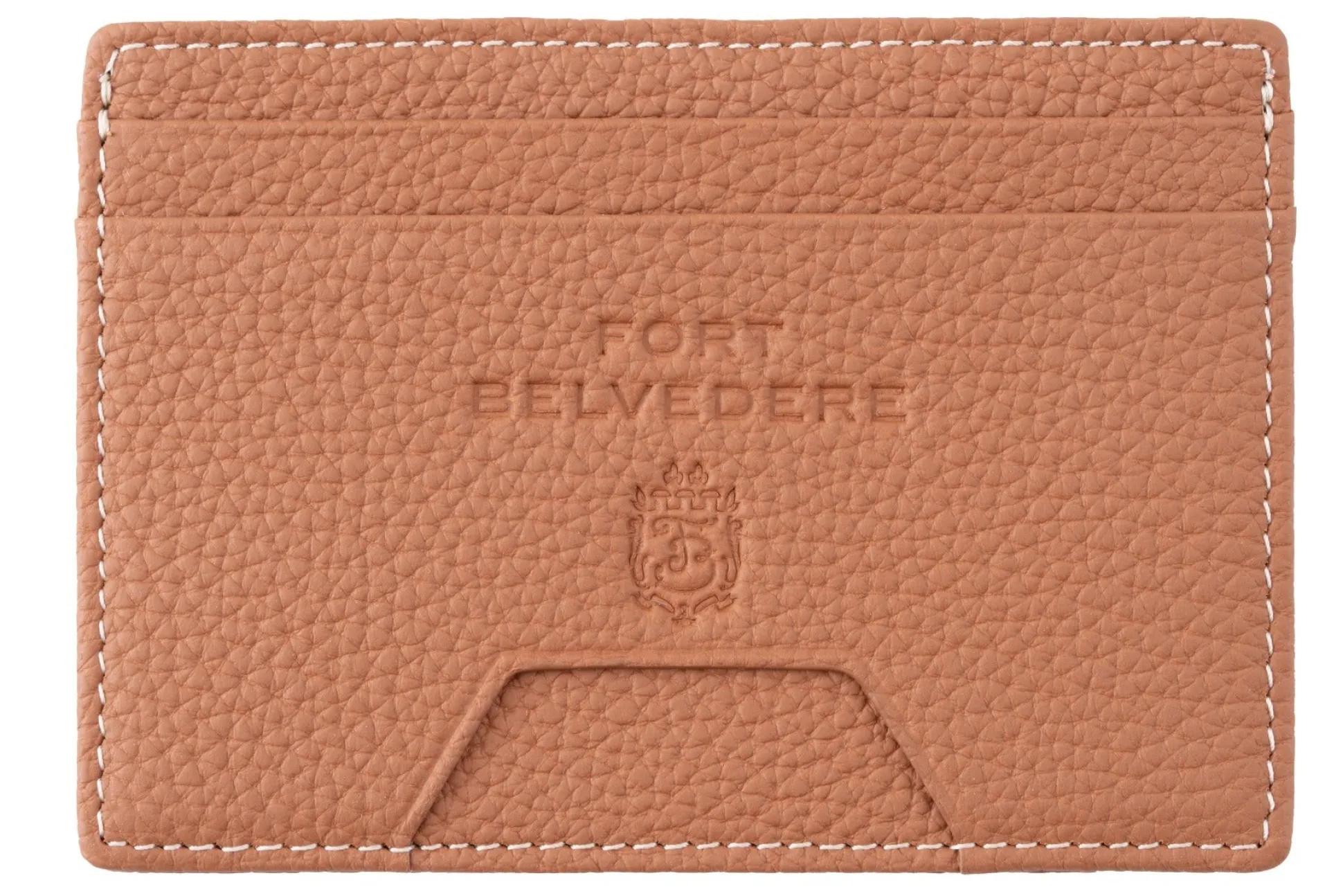 Slim Golden Brown Togo Leather Cardholder Wallet